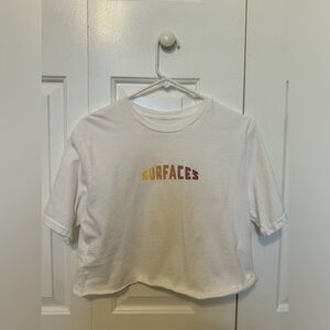 surfaces pacifico cropped white t-shirt